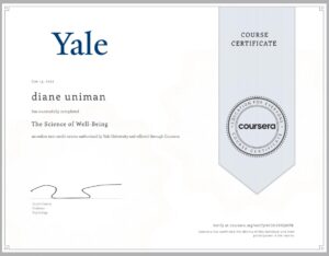 The Science of Well Being certificate from Yale